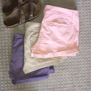 Three Pairs Canvas Shorts